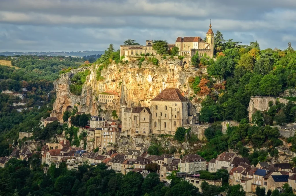 Rocamadour village wide landscape