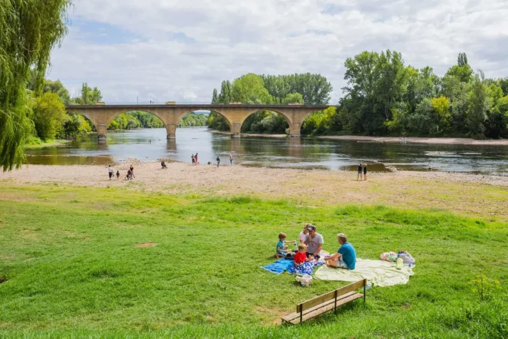 Dordogne River meeting Vezere River at Limeuil, Dordogne