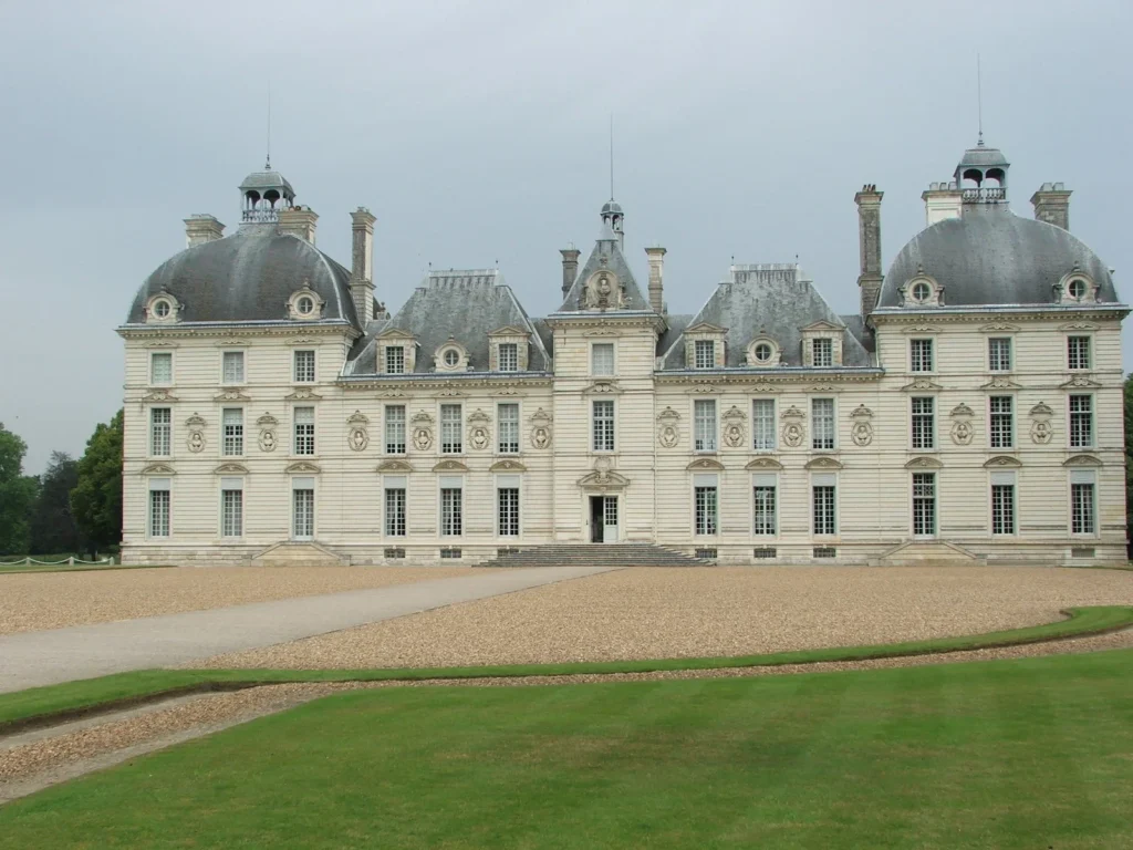 Front view of Château de Cheverny, a classical Loire Valley château in France