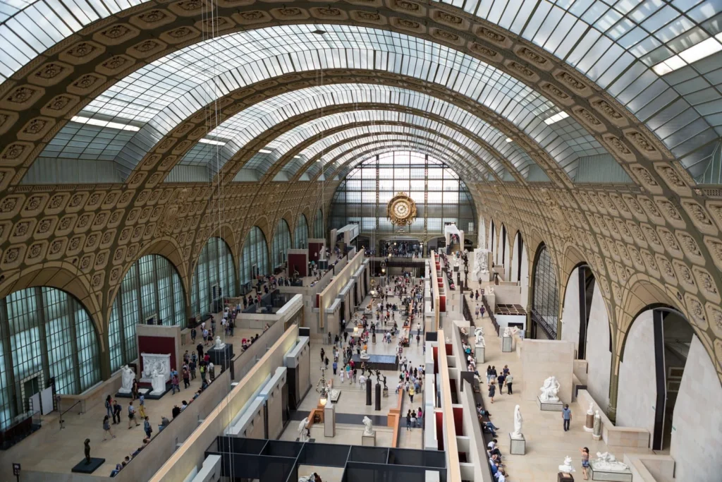 Interior hall of the Musée d’Orsay museum in Paris, France