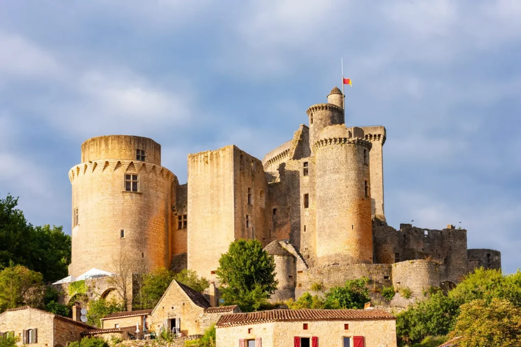Château de Beynac overlooking a village in the Dordogne region of France.