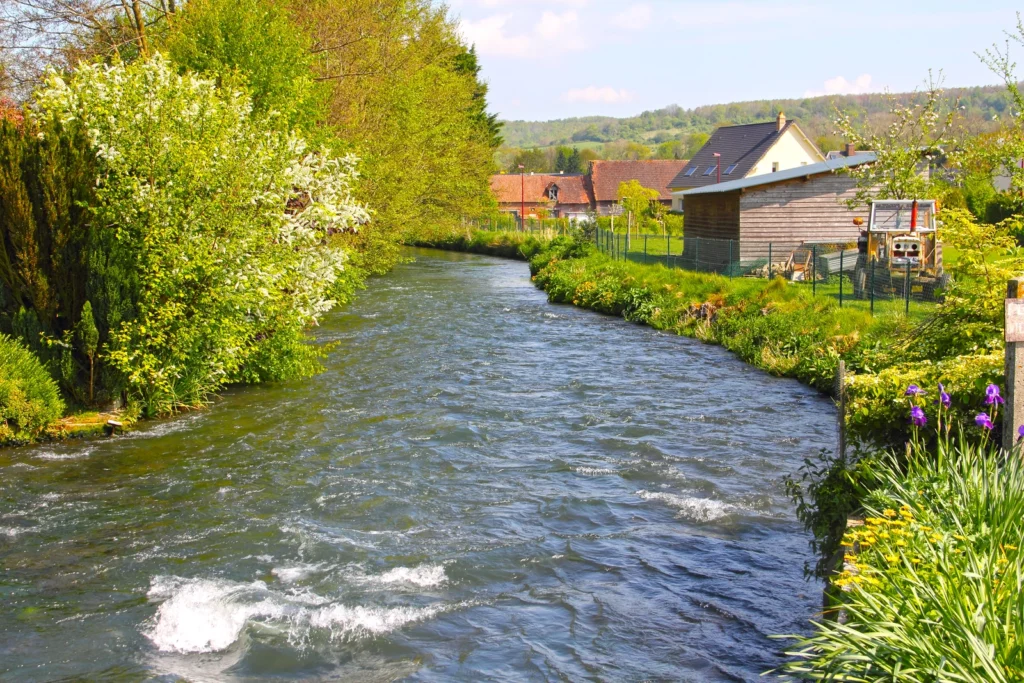 Peaceful river in rural France