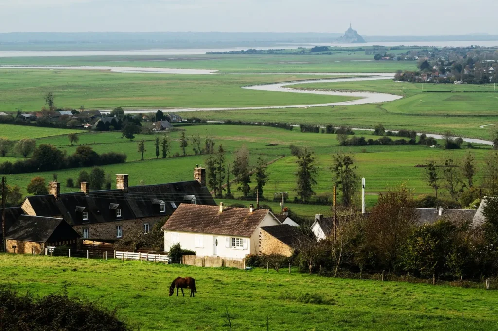 Peaceful countryside landscape in Normandy, France