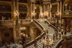 Grand staircase inside the Paris Opera House