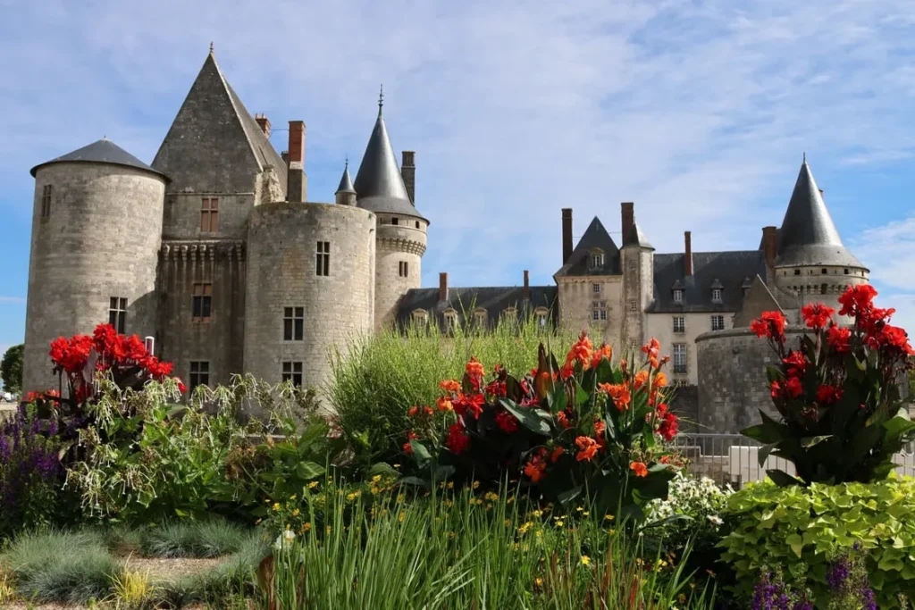 Loire Valley château with colorful gardens