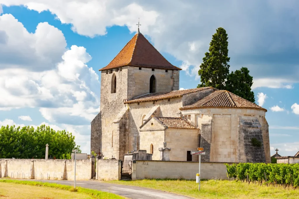 Stone village church in rural France