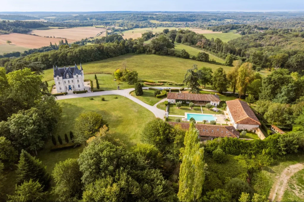 Countryside château estate from above