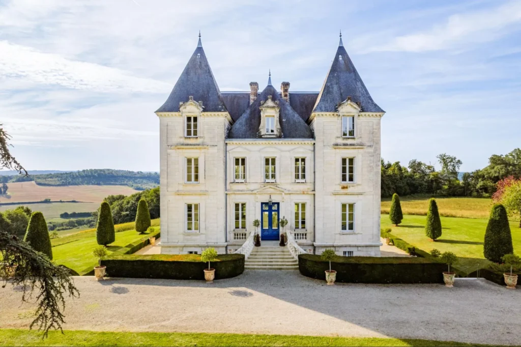 Elegant château with blue doors