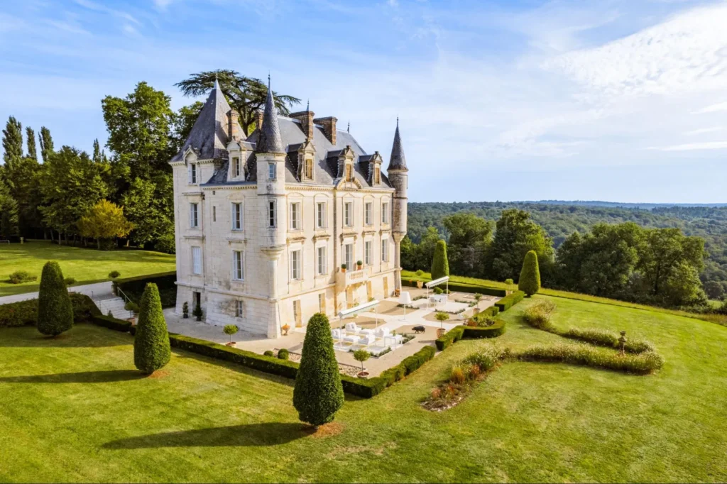 Château with gardens and countryside views