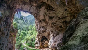 Large cave entrance in Dordogne