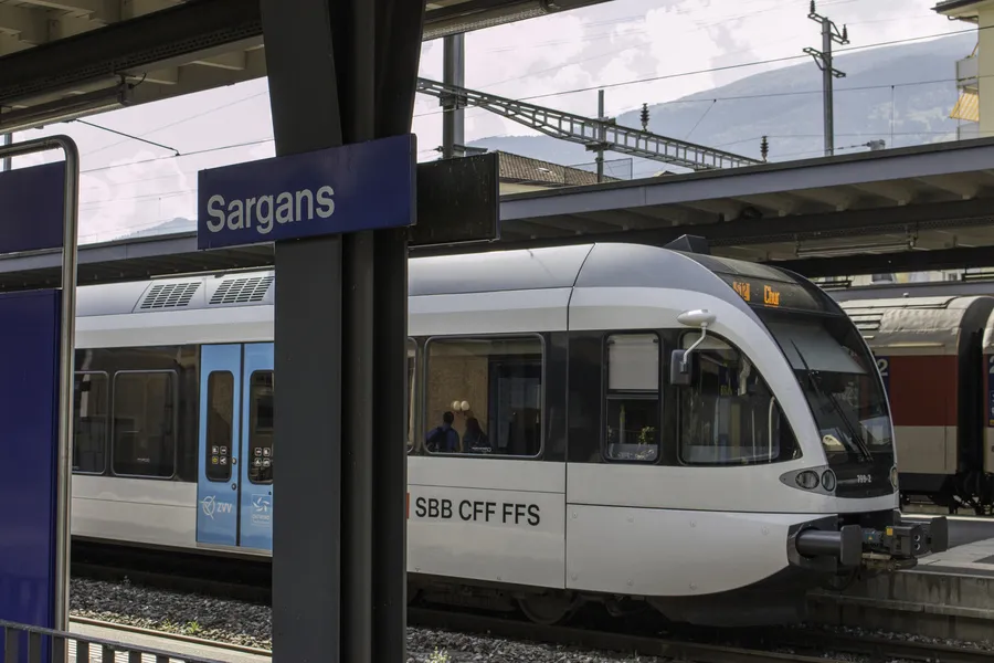 Train at Sargans railway station