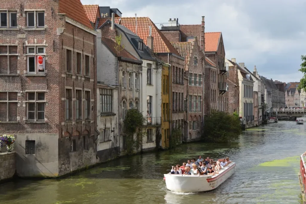 canal views on a boat tour in Ghent, Belgium