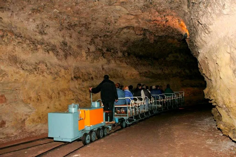 Electric train inside Rouffignac Cave