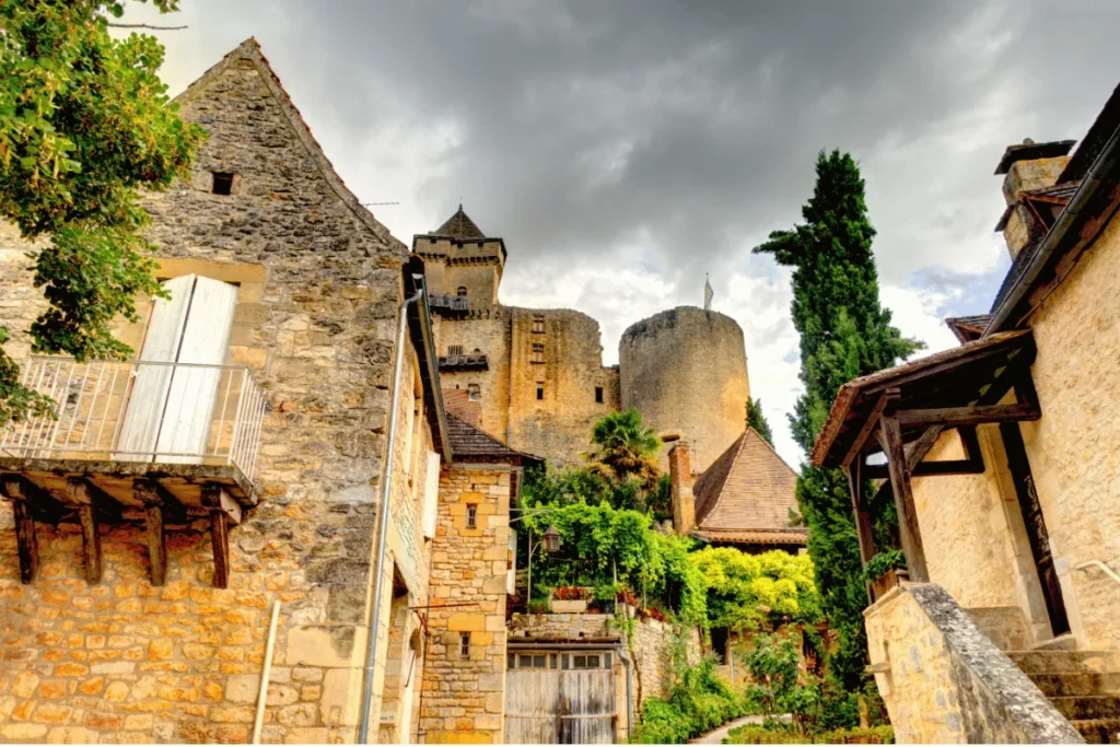 Medieval stone buildings in Dordogne