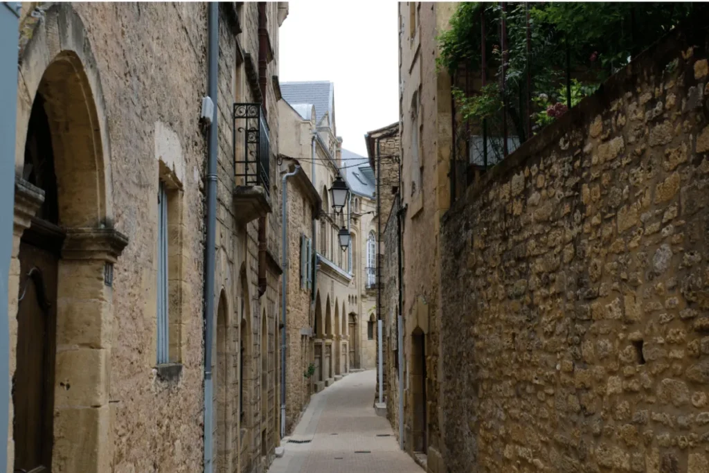 Historic architecture in Belvès old town