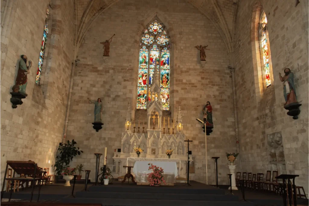 Fortified Church of Notre-Dame interior in Villeréal, France