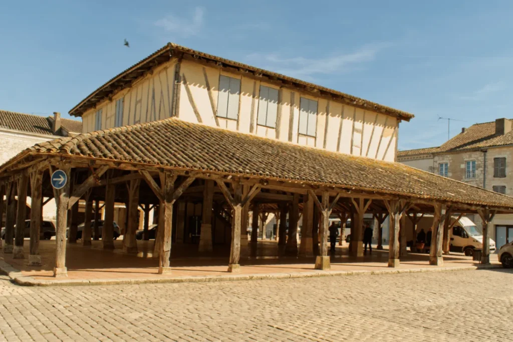 halles of the village of Villeréal, France