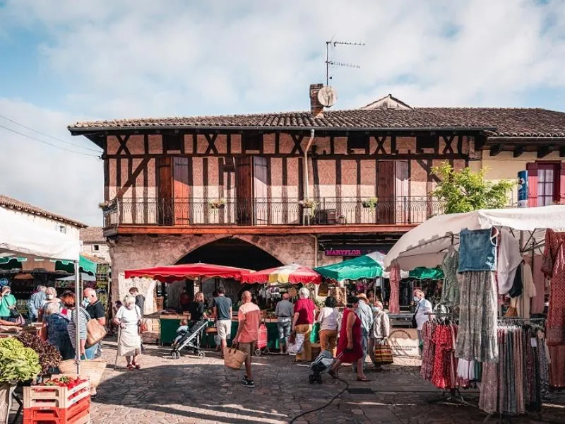 Saturday market in Villeréal, France